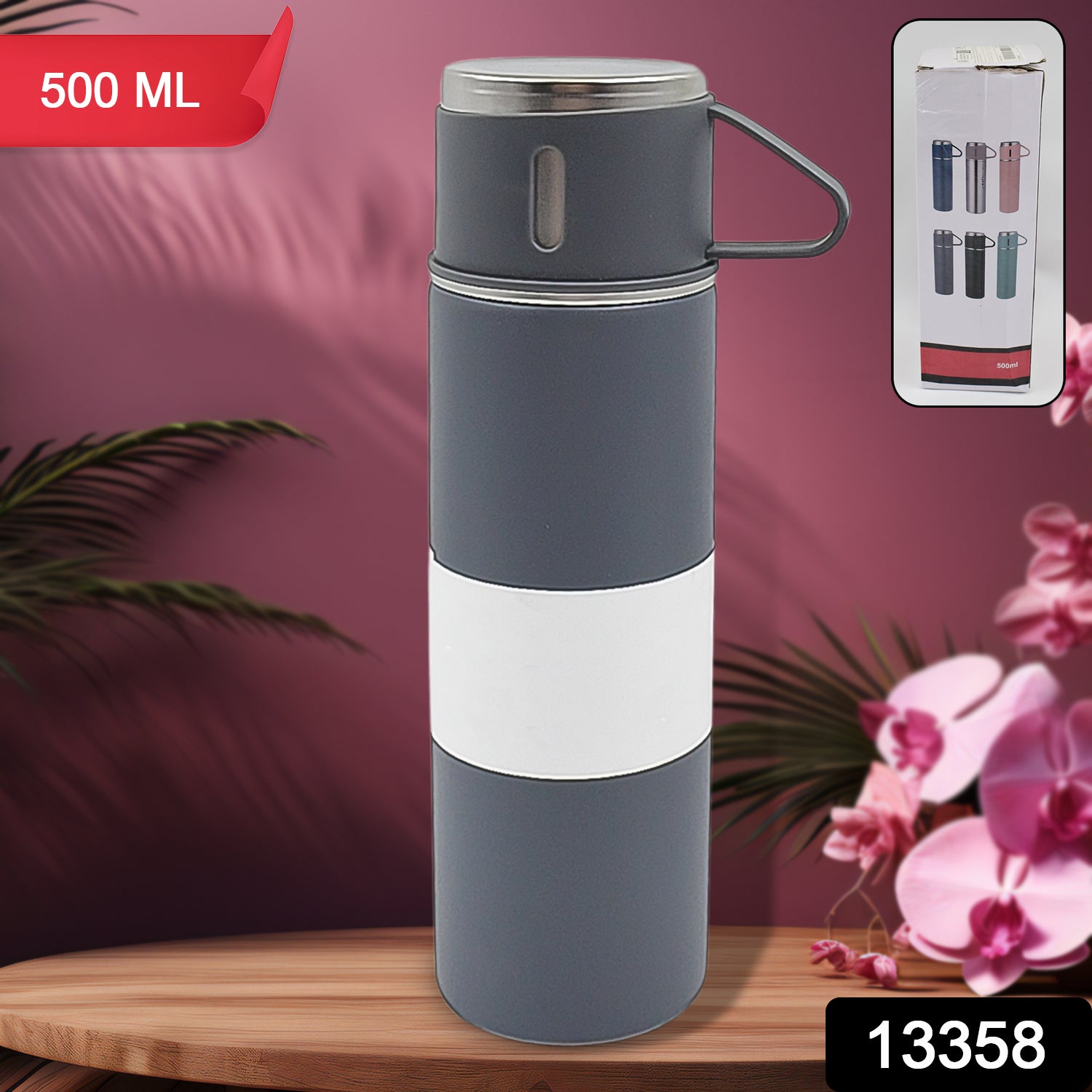 Stainless Steel Vacuum Insulated Water Bottle With Coffee Tea Mug (500 Ml) Stainless Steel Vacuum Insulated Water Bottle With Coffee Tea Mug (500 Ml)
